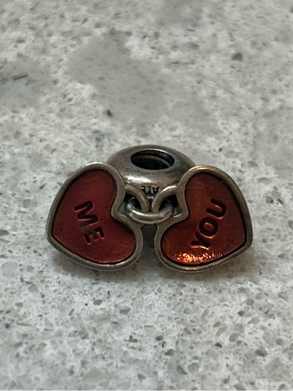 PANDORA You & Me Heart Charm. Retired.